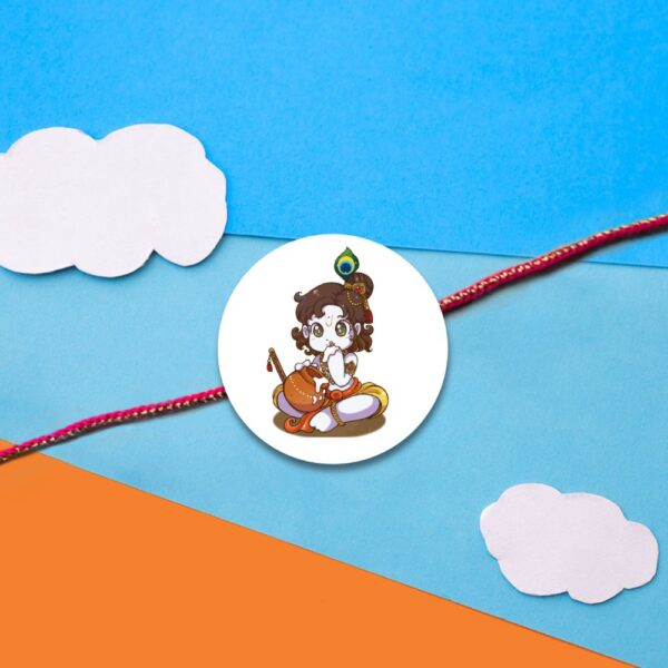 Pyarful Lord Krishna Printed Magnet Rakhi For Kids 12 Pcs - Image 2