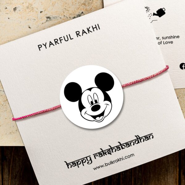 Pyarful MIcky Printed Magnet Rakhi For Kids 12 Pcs