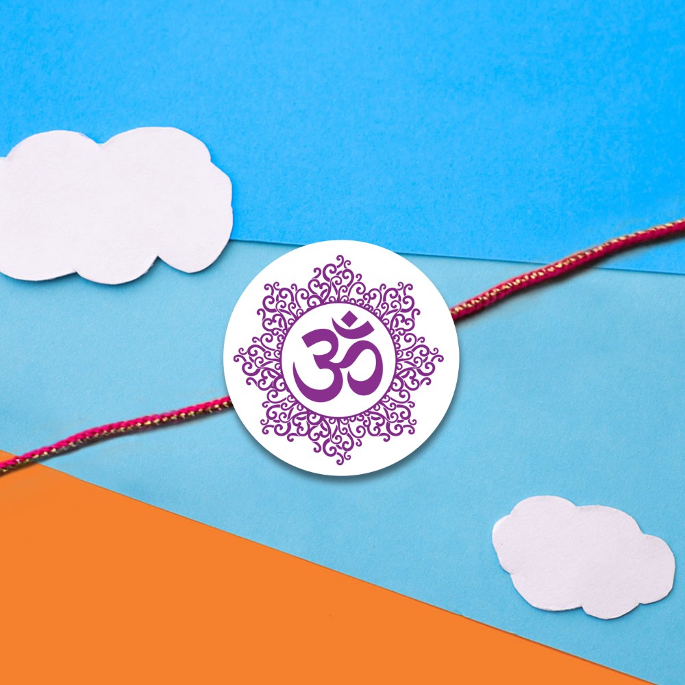 Pyarful Om Printed Magnet Rakhi For Kids 12 Pcs - Image 2