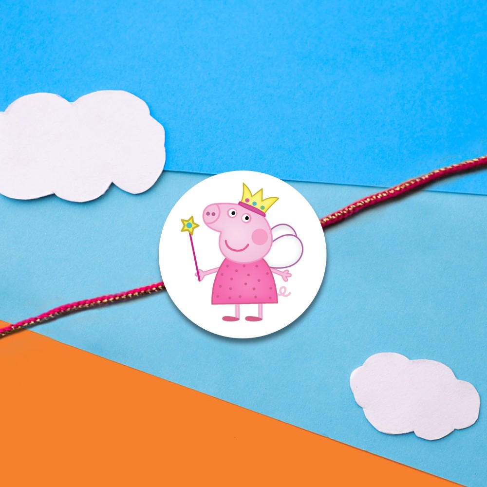 Pyarful Peppa Pig Printed Magnet Rakhi For Kids 12 Pcs - Image 2