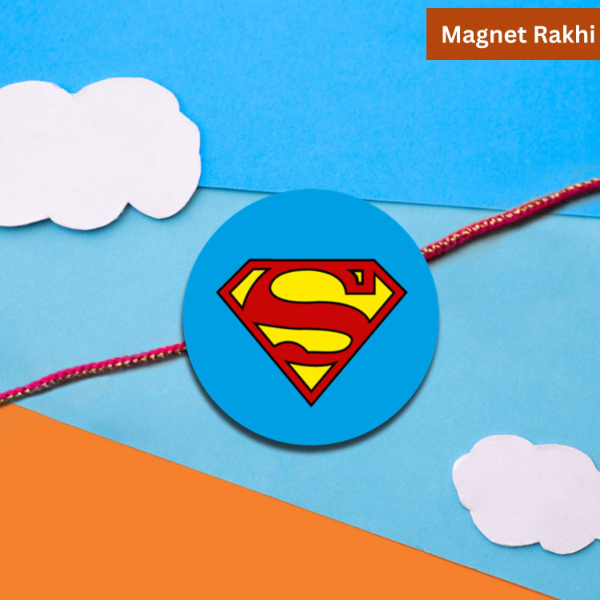 Super Man Print Fridge Magnet Rakhi - Image 2