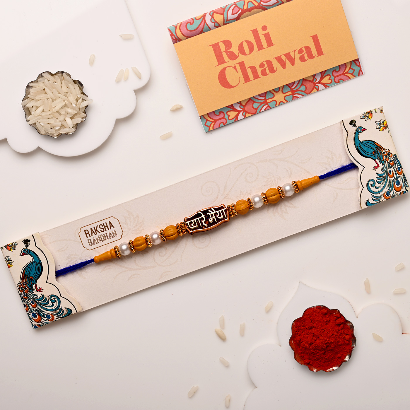 Pyaare Bhai Beaded Rakhi - 12 Pcs - Image 3