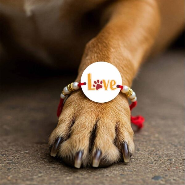 Love Pet Paw Printed MDF Rakhi