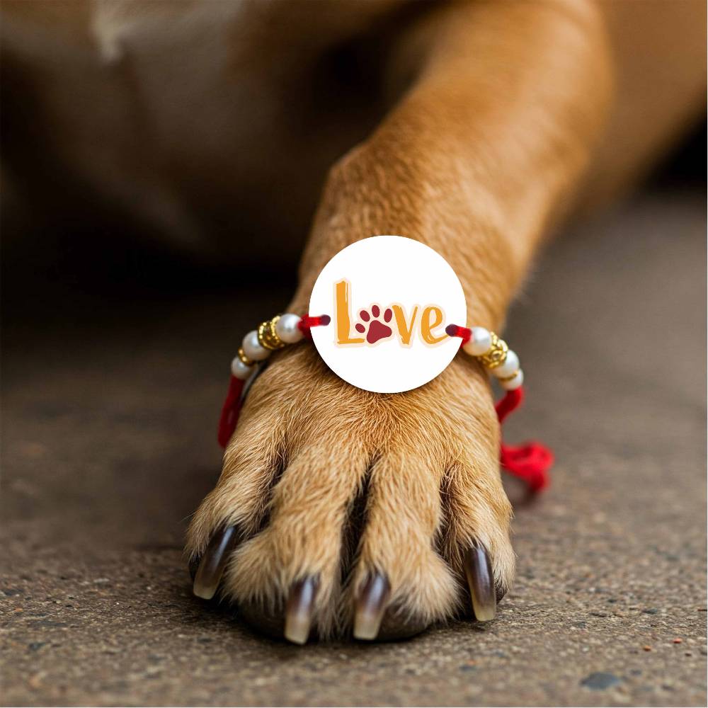 Love Pet Paw Printed MDF Rakhi