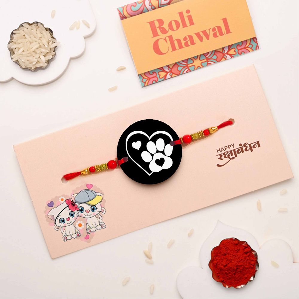 Black Love Paw Pet Rakhi