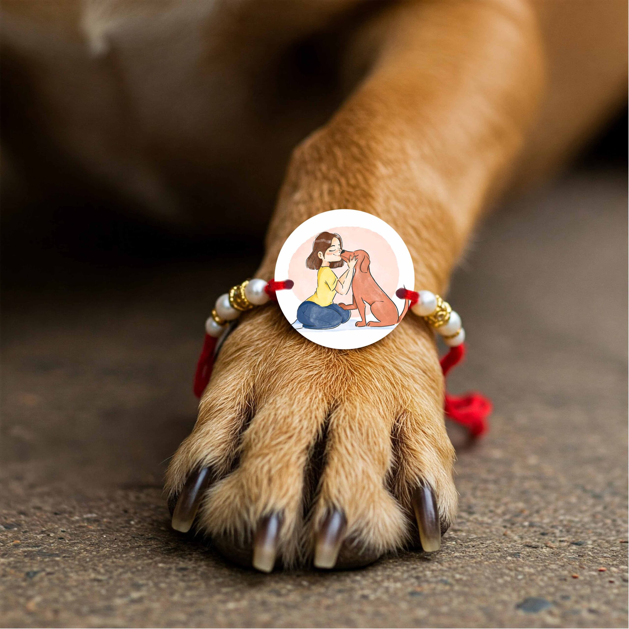 Cute Dog Lover Printed MDF Pet Rakhi