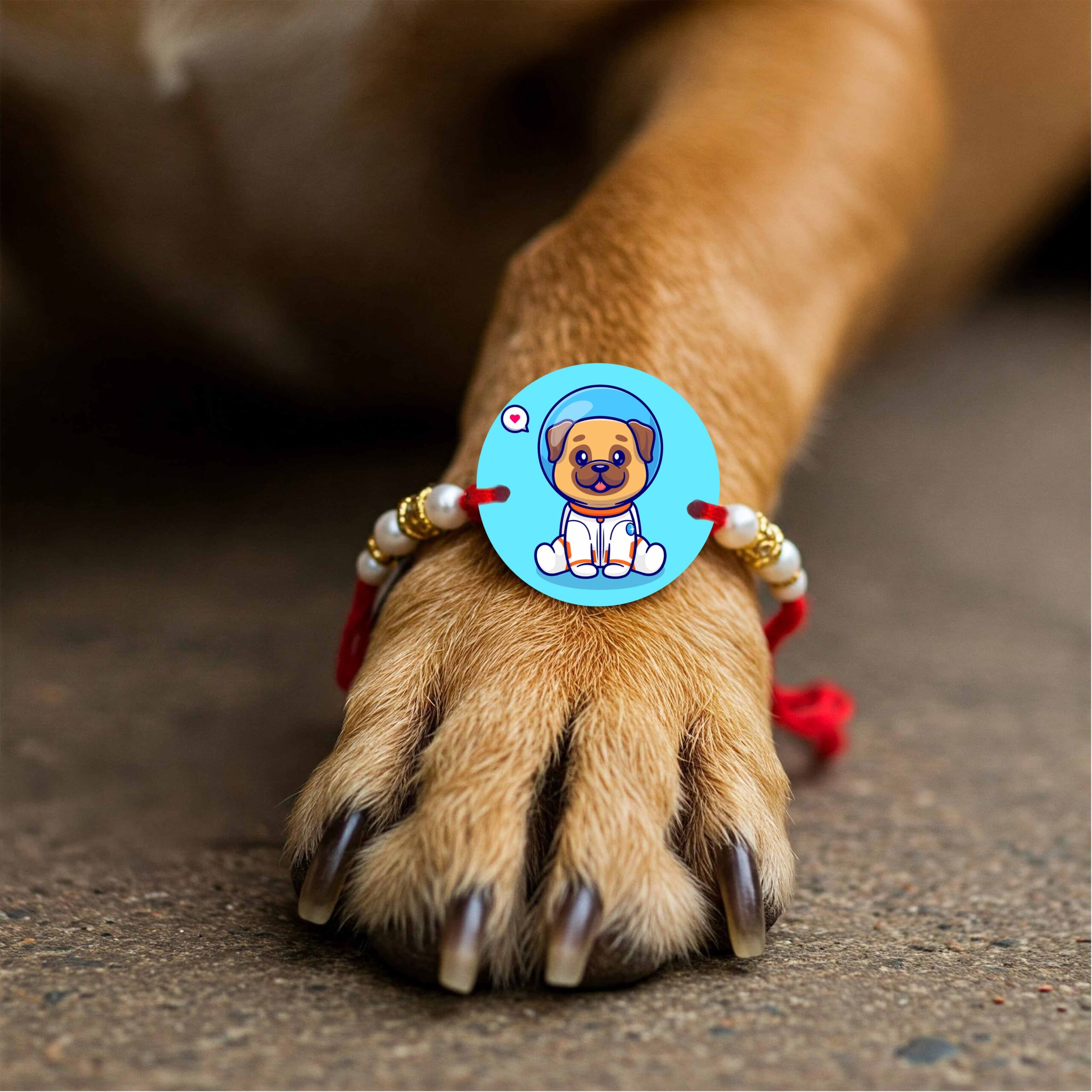 Cute Dog Printed MDF Rakhi