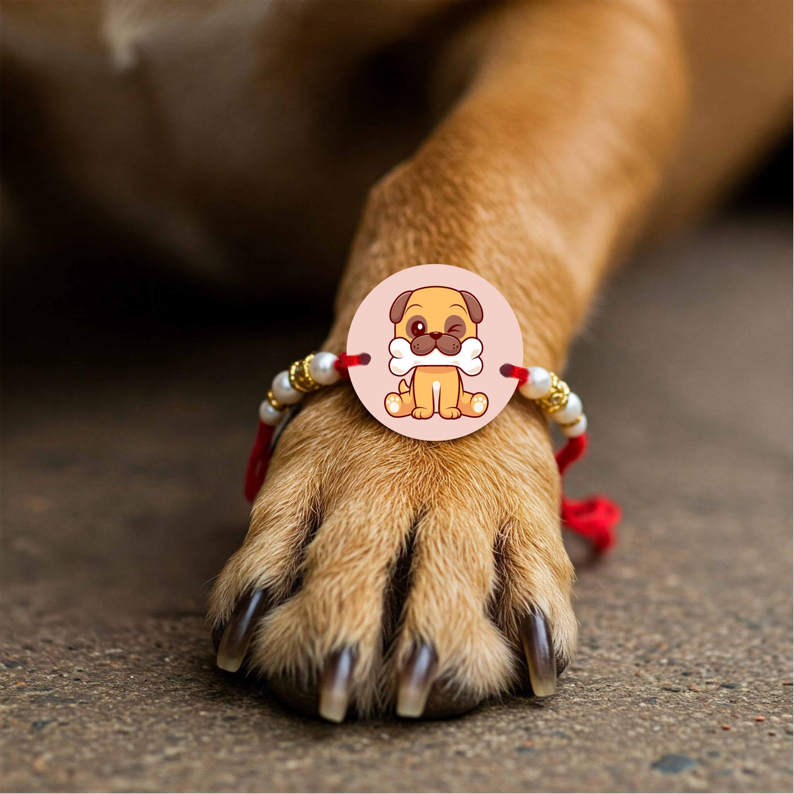 Cute Pet Printed MDF Rakhi