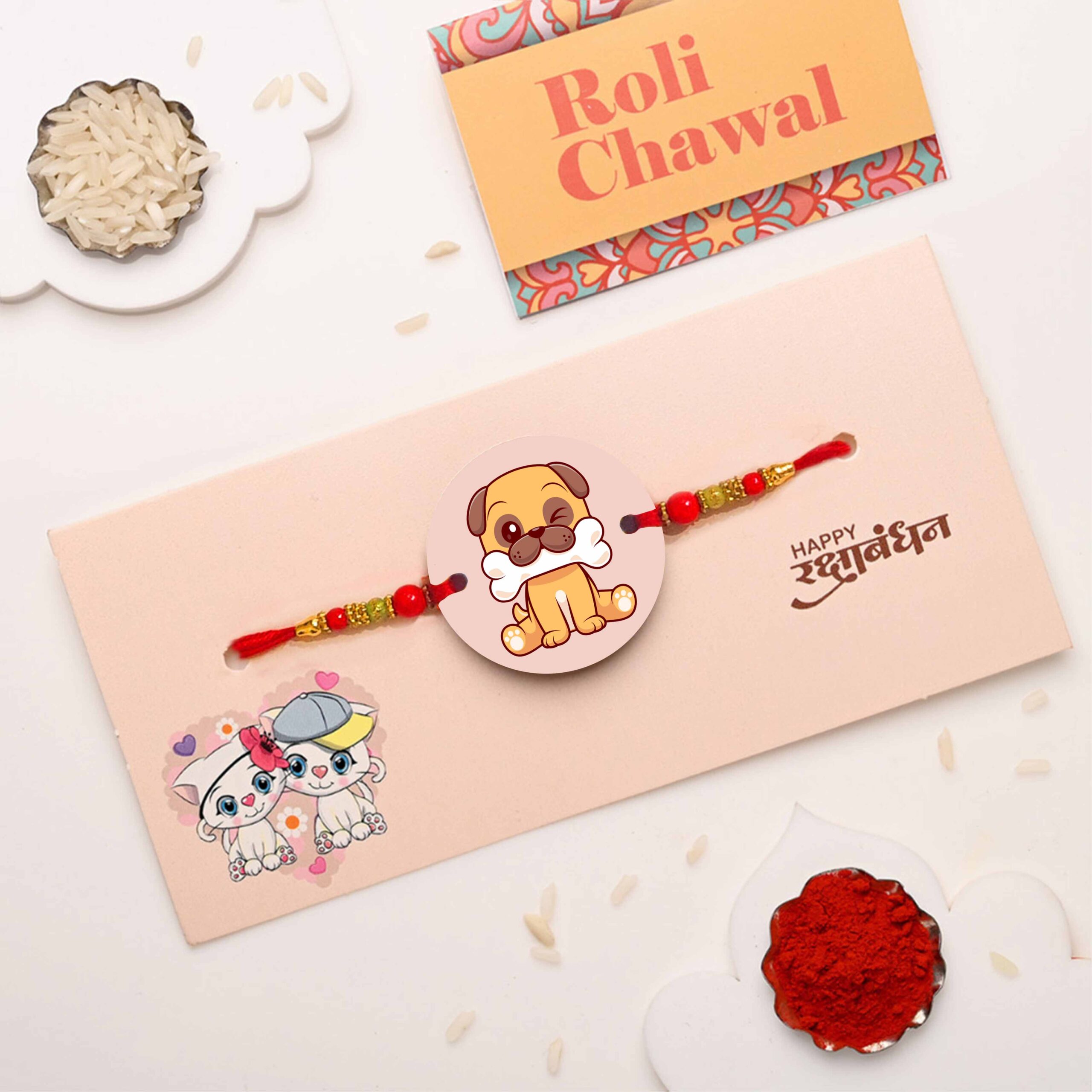Cute Pet Printed MDF Rakhi