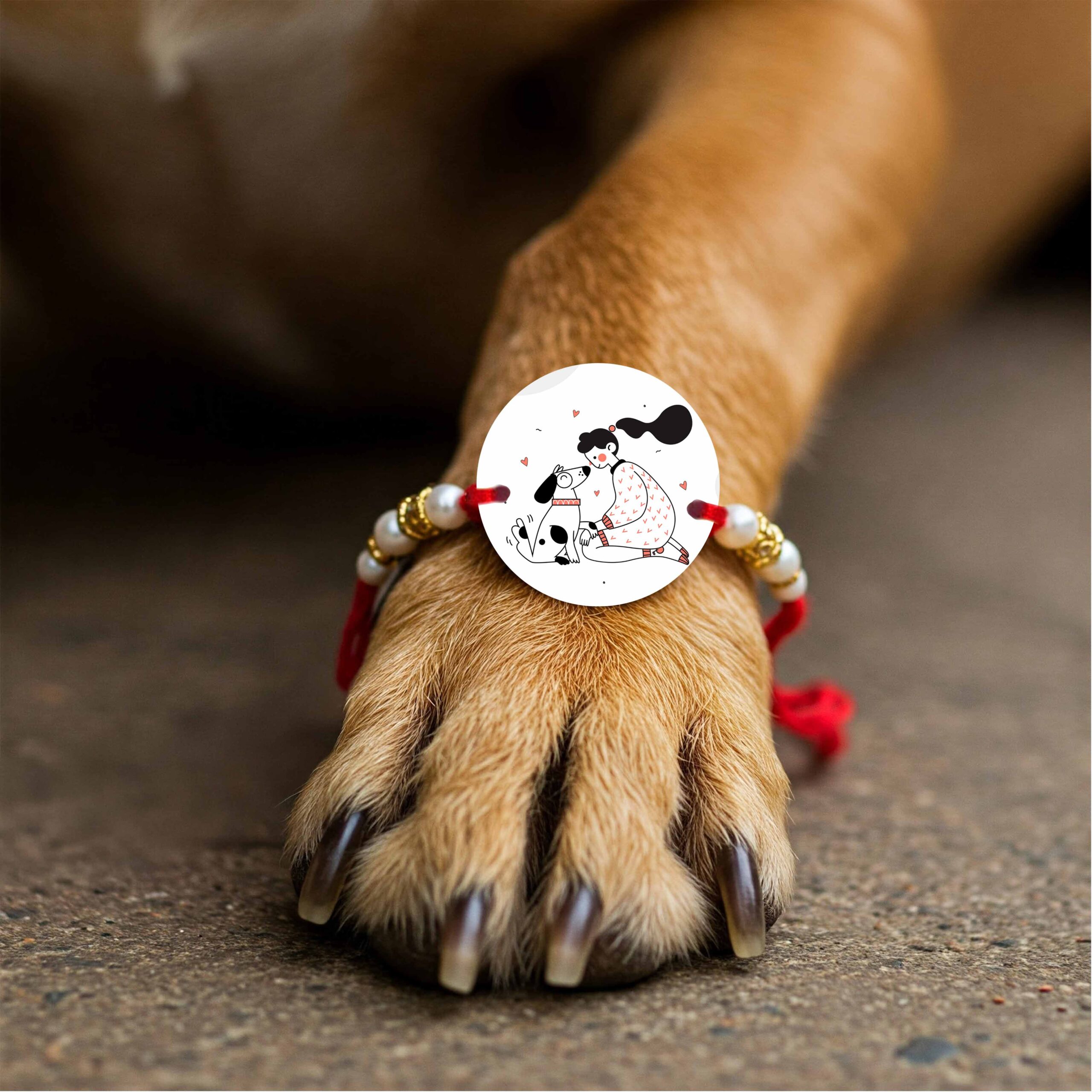 Dog Love Printed MDF Rakhi