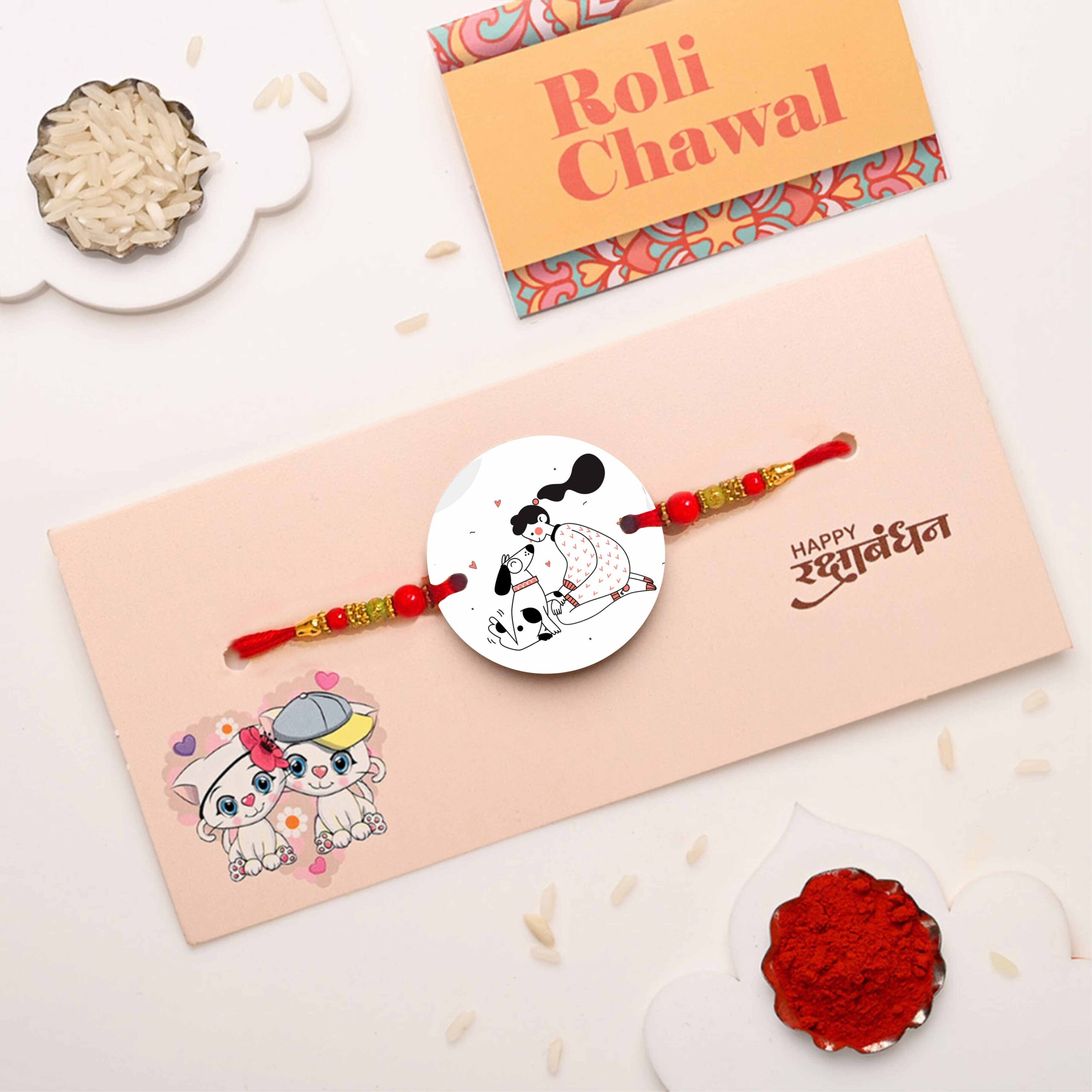 Dog Love Printed MDF Rakhi